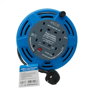 Heavy Duty Extension Lead Reel 4 Way Socket 10M Cable Mains Power Cord UK Plug - Picture 1 of 9