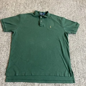 Polo uomo Ralph Lauren vintage verde XL marrone pony cotone - Foto 1 di 8