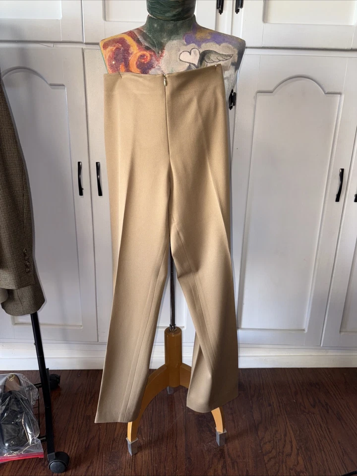Pantalones de vestir Fabrizio Gianni beige para mujer talla 2 carrera negocios oficina Foto 1 de 3