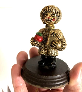 Vintage 1986 George Good Clown Figur Lehrer 24K vergoldet signiert Mini 3" - Bild 1 von 10