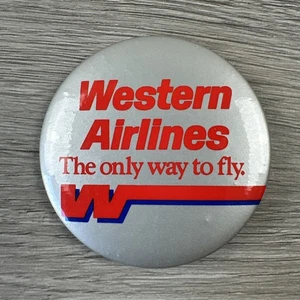 1970’s Western Airlines Button Style Pin 2.3” - Picture 1 of 2