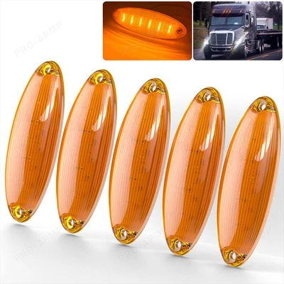 5 желтых светодиодных габаритных огней для кабины грузового автомобиля Freightliner Cascadia 08–19 годов выпуска 12 В - Изображение 1 из 4