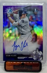 RYAN VILADE AUTO 2017 BOWMAN CHROME DRAFT 1ST PURPLE REFRACTOR 134/250 CDA-RV - Picture 1 of 3