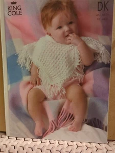 Baby Knitting Pattern: Poncho Sizes 18in to 26 In DK Girls - Picture 1 of 3