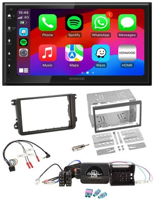 Kenwood Lenkrad USB DAB 2DIN Bluetooth Autoradio für VW Passat Polo Scirocco Sha - Bild 1 von 4