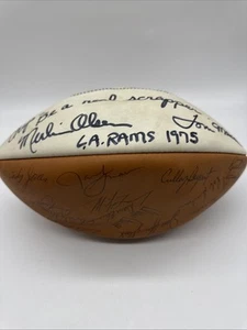 1975 Los Angeles LA Rams Team Autograph Football Merlin Olsen Tom Mack 43 Sign - Picture 1 of 24
