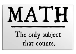 Math The Only Subject That Counts School Teacher Education Comic Fridge Magnet - Picture 1 of 7