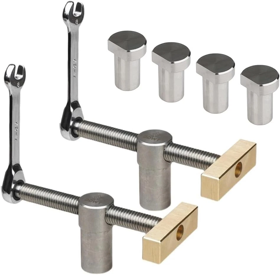 DDWT 2 Pack Bench Dog Clamp Hole with 4 Dogs Silver  - Image 1 of 4