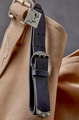 We The Free Bag Charm Mini Leather Belt Strap Blue Rinse  NWT Free People - Image 1 of 4