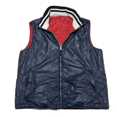 Chaleco acolchado reversible grande Nautica para hombre azul marino rojo cremallera completa relleno de poliéster Foto 1 de 4