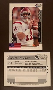 50) MATT LEINART - USC Trojans Football 2005 ShowCase Prospects RC LOT