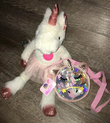 Claire’s 15” Plush Ballerina Dance Unicorn Necklace Jewelry Purse Lot Dan Dee - Image 1 of 4