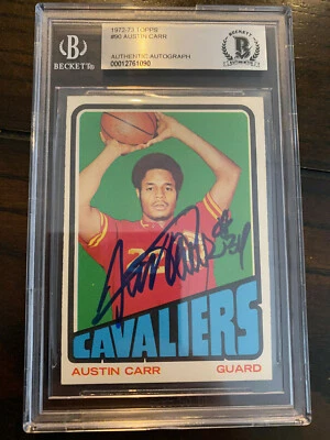 1972-73 Topps Austin Carr #90 BAS Certified BVG Encased Auto Rookie NOTRE DAME - Image 1 of 2