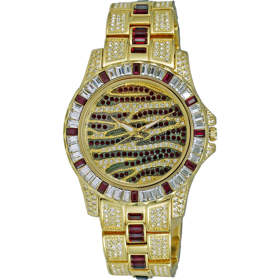 Adee Kaye Reloj Hombre Camaleón Tono Rojo y Dorado Esfera Pulsera Latón AK1177R Foto 1 de 1