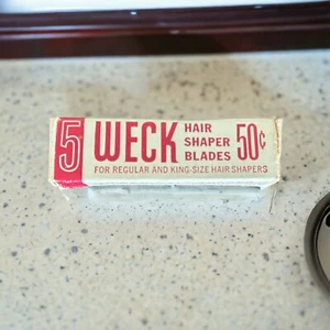 VINTAGE WECK PREP HAIR SHAPER BLADES NEW IN BOX, 4 COUNT (Box Says 5, ONLY 4) - Picture 1 of 7