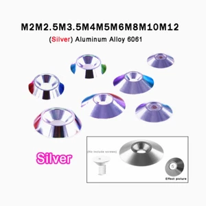Alu Rosetten Unterlegscheibe für Senkkopfschrauben M2M2.5M4M5M6M8M10M12 Silber - Picture 1 of 18