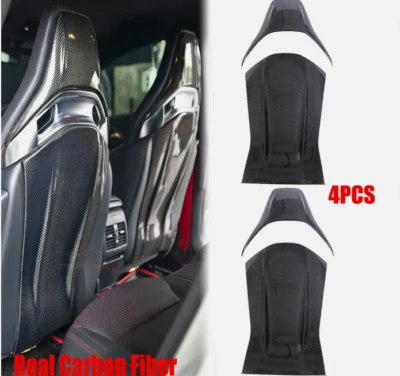 Real Carbon Fiber Seat Back Cover 2set 4Pcs For Benz A45 CLA45 GLA45 C63 C43 E63 - Image 1 of 4