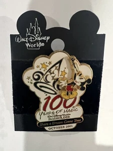 Disney WDW Pin 100 Years of Magic Share a Dream Come True Passholder Hinge 2001 - Picture 1 of 7