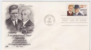 TurtlesTradingPost- Lawrence & Elmer Sperry 1985 #C114 Artcraft Cachet FDC - Picture 1 of 1