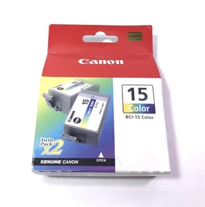 Genuine Canon BCI-15 Twin Pack Color Ink Cartridges i70 i80 OEM SEALED - Picture 1 of 5