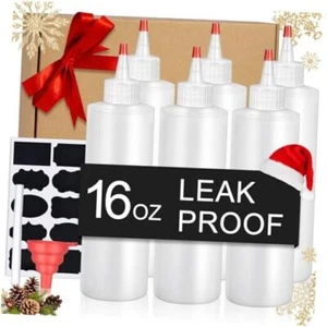 Squeeze Bottles for Sauces Leak Proof 1oz Condiment Squeeze Bottles with 6 - Picture 1 of 7