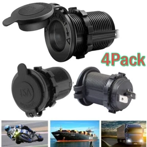 4pcs 12V Cigarette Lighter Socket Power Outlet Receptacle Plug or Car Marine ATV - Picture 1 of 13
