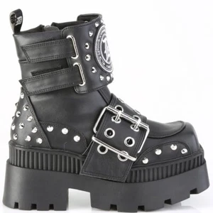 Demonia Wrath-58 Vegan Leather Boots • Ships in 2-4 Weeks • Gothic - Picture 1 of 4