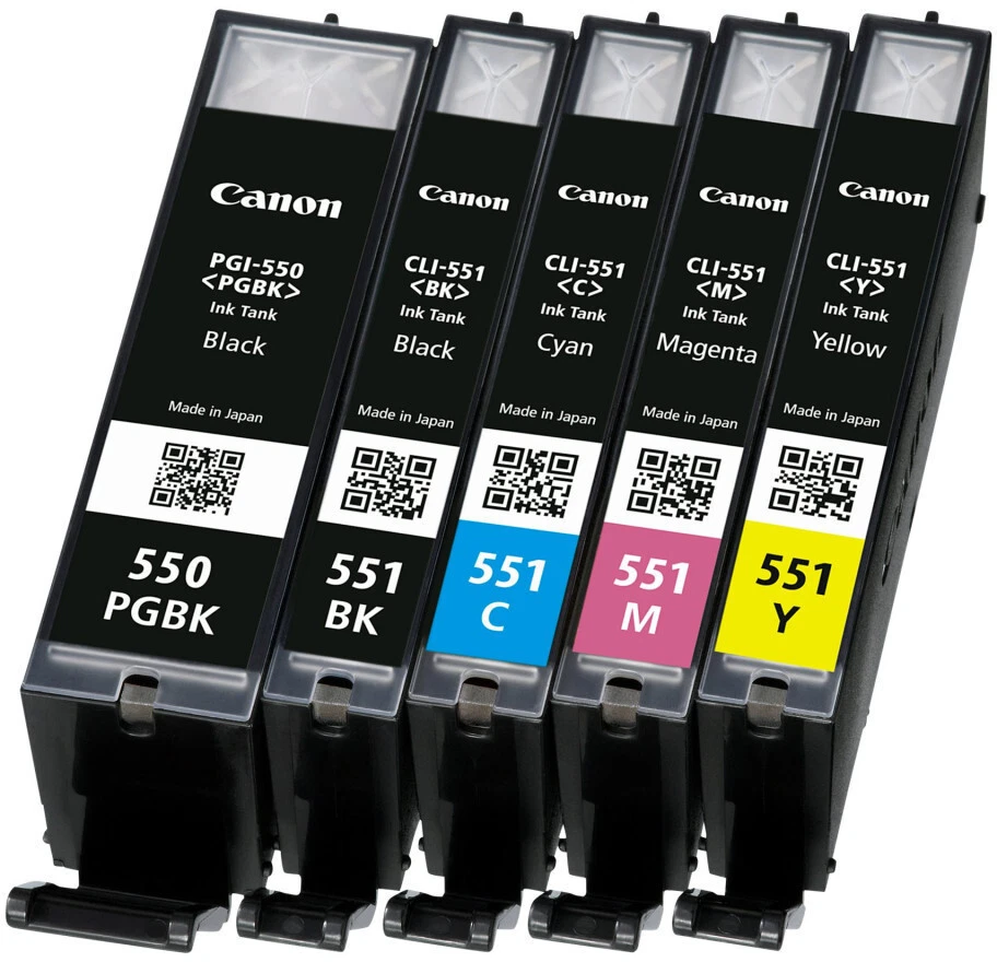 5er Set Original Canon PGI-550 CLI-551 PGBK BK C M Y o.V. bulk - Bild 1 von 1