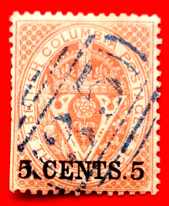 Vancouver Island #9 Surcharge Seal of British Columbia Used - Image 1 of 1