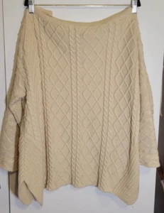 Suéter L Love Mujer 1X Plus Beige Avena Tejido con Cable Cuello Redondo Manga Ancha - Imagen 1 de 11