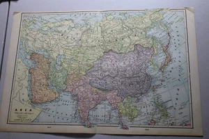 1904 Antique CRAM Map of ASIA  / 14x22" - Picture 1 of 1