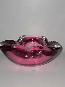 Alfredo Barbini 1960s Murano Handblown Cranberry Sommerso Glass Ashtray/Trinket - Picture 1 of 22