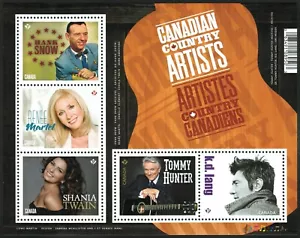 Canada sc#2765 Canadian Country Artists Souvenir-Sheet, Mint-NH - Foto 1 di 4