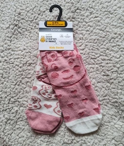 Blush Children In Need 2 Pack Socks 6-8 1/2 Pink/Cream Glitter Brand New On Card - Picture 1 of 9