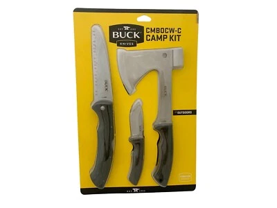 BUCK Knives Camp Kit Folding Saw Fixed Blade Knife with Sheath Axe with Sheath - Image 1 of 2
