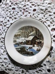 Currier and Ives ""A Home in the Wilderness"" 4,5"" Teller - Bild 1 von 7