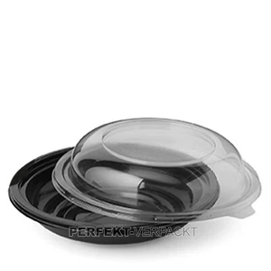 100 Salatschalen 910ml mit Deckel Snap-on PET rund Salatteller Box Salat to go - Bild 1 von 2
