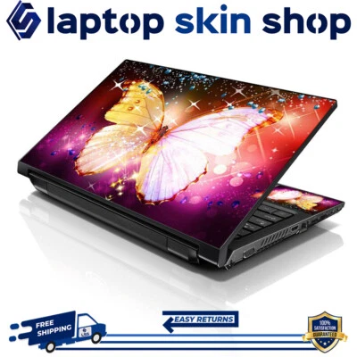 Laptop Skin Sticker Notebook Decal Cover Sparkle Butterfly for Dell Apple 17-19 - Image 1 of 4
