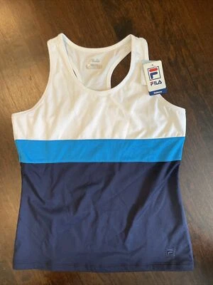Tanque Fila Girl’s Heritage Racerback XL Wht/Turq/Navy novo com etiquetas $40 - Imagem 1 de 4