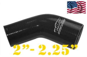 Manguera de unión de codo reductora de silicona de 45 grados de 4 capas 51 mm - 57 mm 2"" - 2 1/4"" negra - Imagen 1 de 6