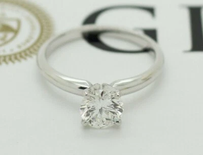 GIA Certified 14k White Gold 0.71ct G/SI1 Diamond Engagement Ring Size 6.5 - Image 1 of 4