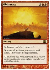 8th Edition Obliterate - Foil x1 Moderate Play, English Magic Mtg M:tG