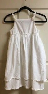 Little Miss Attitude Girls White Dress Cotton Layered Sleeveless Size 8 EUC! - Picture 1 of 7