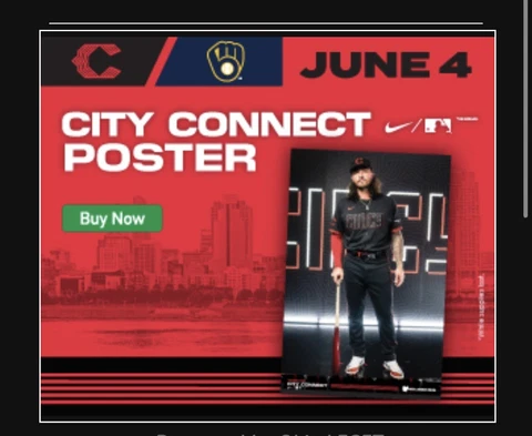 2023 Cincinnati Reds Jonathan India City Connect Poster, 6/4 SGA Cover