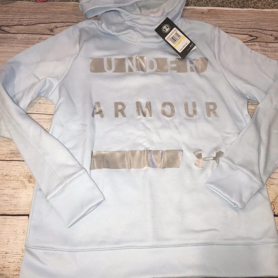 Under Armour Loose Light Blue Pullover Hoodie Sweatshirt Women Medium