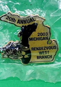 20th Annual 2003 Michigan Rendezvous West Branch Hog (Grupo de Propietarios de Harley) Pin - Imagen 1 de 3