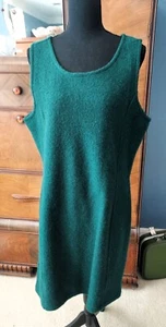 Vintage Stephanie Andrews tank shift dress jumper boiled wool green 14 - Picture 1 of 10