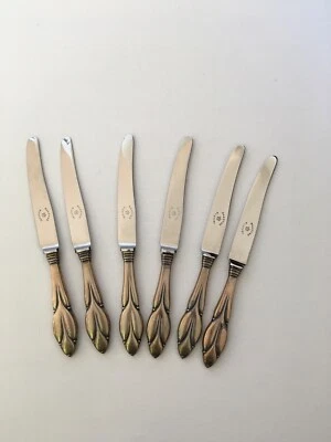 6 Vintage Danish RAADVAD knives-Set Of Buttermesser/Obstmesser hallmark/Punze - Bild 1 von 4