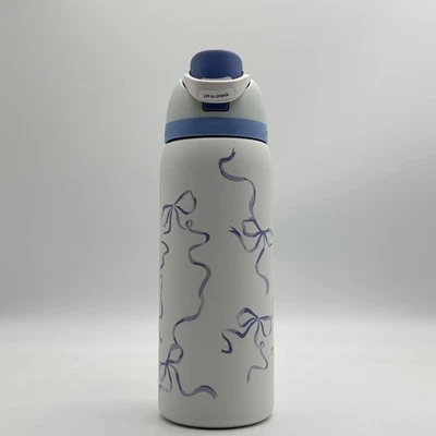 32 oz Owala Urban Outfitters Exclusive Tied 3D Printing FreeSip Blue Bow Bottle - Image 1 of 4