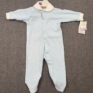 Bright Future Baby Schlafanzug 3-6 Monate hellblau Wolkenstickerei JCPenney Neu mit Etikett - Bild 1 von 7